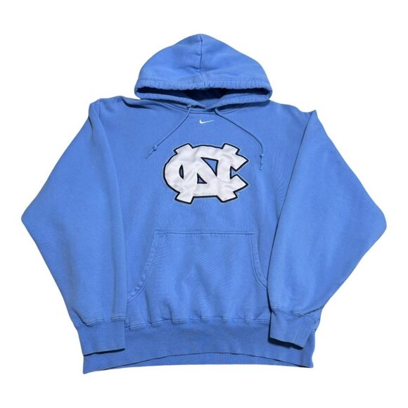 Vintage 2000s Nike Center Swoosh UNC Tarheels Hoodie Sweatshirt Adult Large
